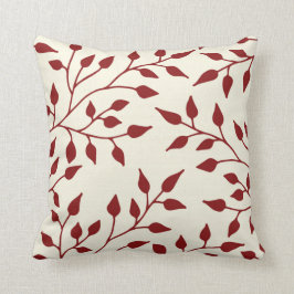 Elegante Blätter Kissen / Burgund