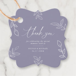Elegante Blätter Soft Violet Vielen Dank für Ihre Geschenkanhänger