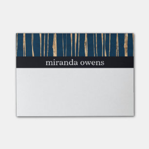 Elegante Blau-und Imitat-Goldfolie Post-it Klebezettel