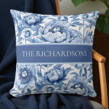 Elegante Blau-Weiße Blumen Blumenmuster