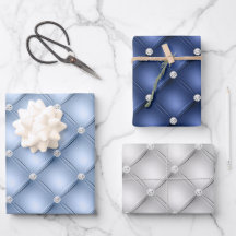 Elegante blau-weiße Diamant-Tufterns