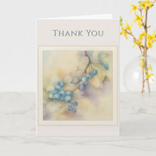 Elegante Blaubeer-Aquarell-"Dankeschön"-Karte Karte