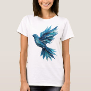 Elegante blaue ABSTRACT ART Mode Druck T-Shirt