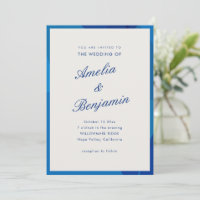 Elegante Blaue Abstrakte Schriftzug-Namen Hochzeit