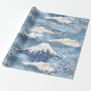 Elegante blaue Alpen-Berg-Wasserfarbenkunst Geschenkpapier