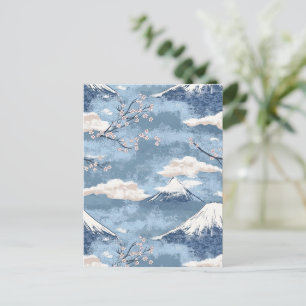Elegante blaue Alpen-Wasserfarbenkunst Postkarte