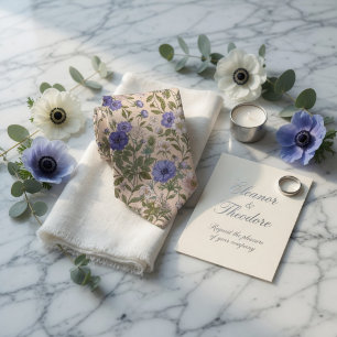 Elegante Blaue Anemonenblüte Krawatte