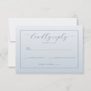 Elegante blaue Antwortkarte RSVP Karte