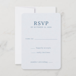 Elegante blaue Antwortkarte RSVP Karte