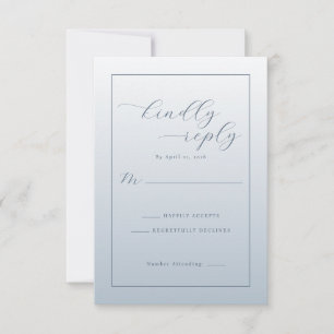 Elegante blaue Antwortkarte RSVP Karte