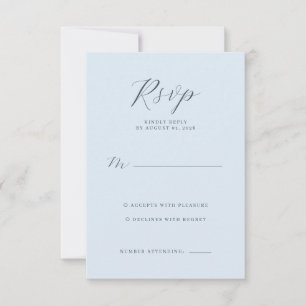 Elegante blaue Antwortkarte RSVP Karte