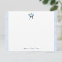 Elegante blaue Aquarell-Hortensien-Notizkarte