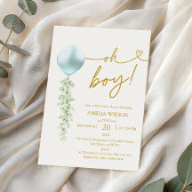 Elegante Blaue Ballon-Grün Babyparty