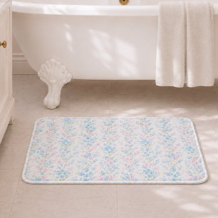 Elegante blaue Blumen-Badematte Badematte