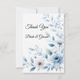 Elegante blaue Blumen-Foto-Dankeschönkarte Dankeskarte