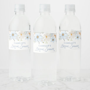 Elegante blaue Blumen-Hochzeitsdusche-Wasserflasch
