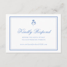 Elegante blaue Blumen-RSVP-Karte