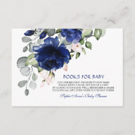 Elegante blaue Blumenbücher für Baby Begleitkarte