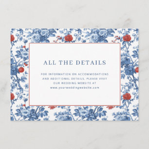 Elegante blaue Blumengrenze Begleitkarte