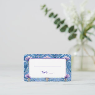 Elegante blaue Blumengrenze Platzkarte
