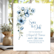 Elegante blaue Blumenhochzeit