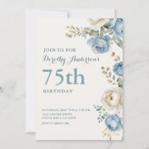 Elegante blaue Blumenparty zum 70. Geburtstag