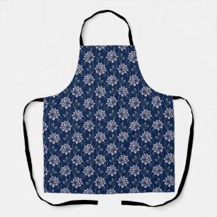 Elegante blaue Blüten Schürze