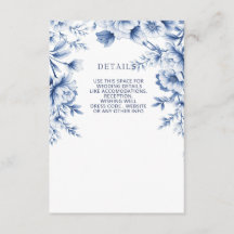 Elegante blaue chinoiserie Blumige Botanische Hoch