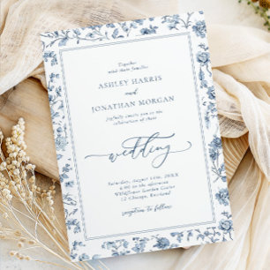 Elegante blaue Chinoiserie Hochzeit in einem Einladung