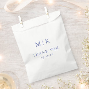 Elegante blaue Dankeskarte Geschenktütchen