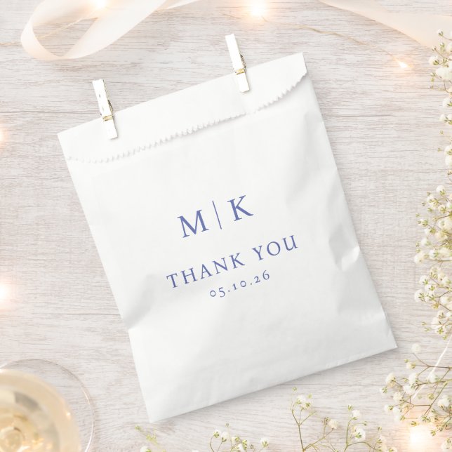 Elegante blaue Dankeskarte Geschenktütchen (Ausgeschnitten)