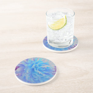 Elegante blaue dekorative Dahlie Getränkeuntersetzer