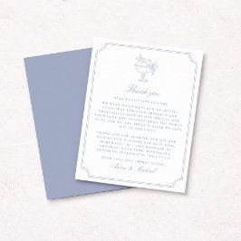 Elegante blaue Doppelrahmen-Hochzeits-Dankeskarten Save The Date