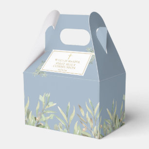 Elegante Blaue Erstkommunion Dankeschön-Box mit Gr Geschenkschachtel