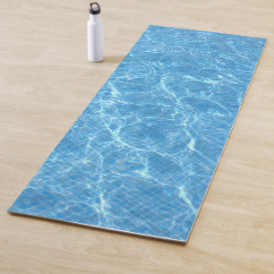 Elegante blaue Farbe Trendy Schwimmbad Wasser Yogamatte
