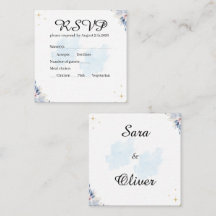 Elegante Blaue Florale Aquarellmalerei