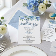 Elegante blaue florale Braut-Brunch-Party