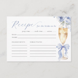Elegante blaue florale Hochzeitsrezeptkarte Begleitkarte