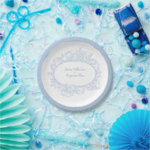 Elegante blaue florale Open-House-Hochzeitsfeier I