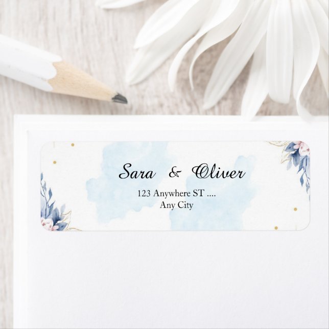Elegante Blaue Florale Wasserfarbe (Insitu)