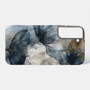 Elegante blaue florale Wasserfarben-Abstrakte Kuns Samsung Galaxy Hülle