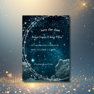 elegante blaue Galaxie Himmel Hochzeit sicher das  Einladung