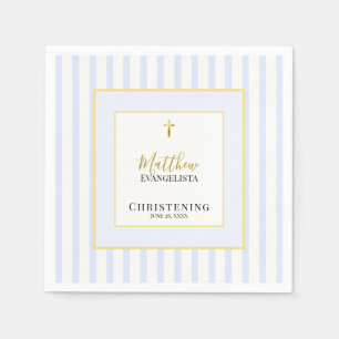 Elegante Blaue Gold-Taufe Serviette
