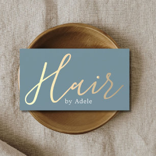 Elegante blaue goldene Friseur Visitenkarte
