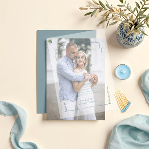 Elegante blaue handgezeichnete Schleife und Band H