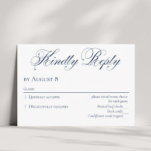 Elegante blaue Hochzeits-RSVP-Karte RSVP Karte