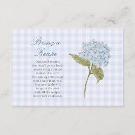 Elegante Blaue Hortensie bringt eine Rezeptkarte Begleitkarte