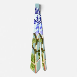 Elegante Blaue Hortensie Krawatte