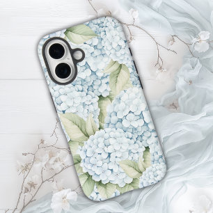 Elegante Blaue Hortensien Aquarell iPhone 16 Hülle