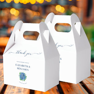 Elegante blaue Hortensien-Hochzeit Geschenkschachtel